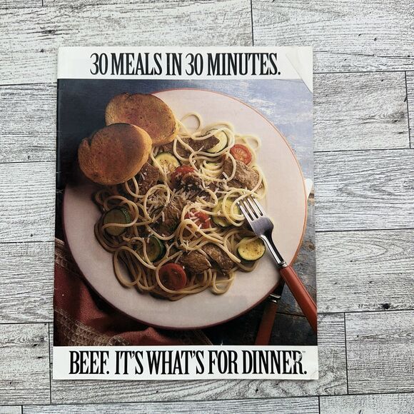 Beef 30 Meals In 30 Minutes Cookbook Booklet Recipes Cooking - Vintage 1992 - Picture 11 of 12